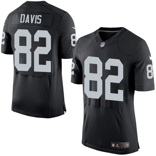 Men's Elite Al Davis Nike Jersey Black Home - #82 NFL Oakland Raiders